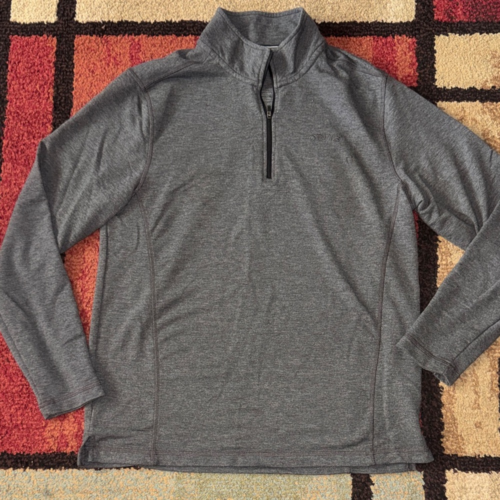 Mens Orvis 1/4 Zip Lightweight Thin‎ Mock Rayon long sleeve